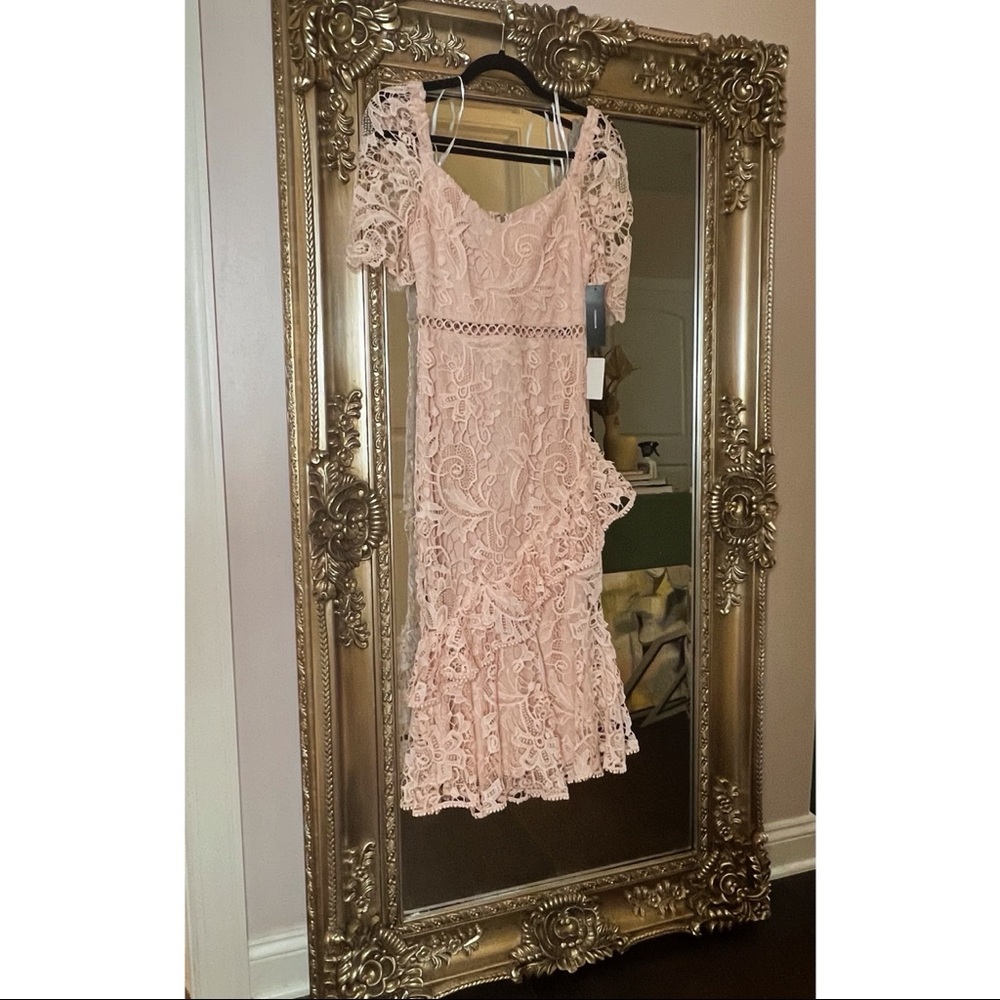 NWT XS BABY PINK MIDI DRESS